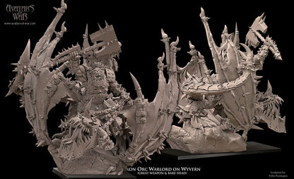 3D Printed Iron Orc Warlord On Wyvern by Avatars of War