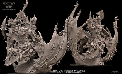 3D Printed Iron Orc Warlord On Wyvern by Avatars of War