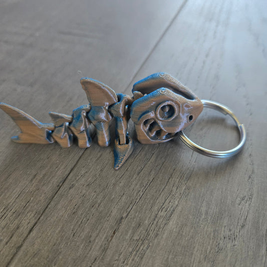 Mini Skeleton Shark Keychain (V1) (FF3D)
